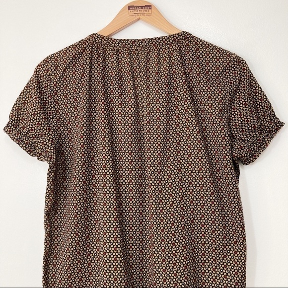 Marc O'Polo Floral Split Neck Button Down Peasant Blouse Size M - Picture 9 of 13